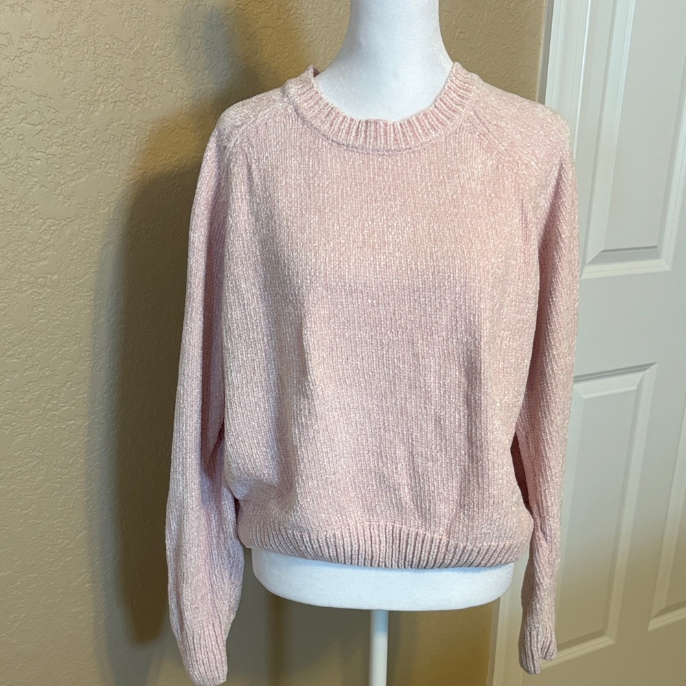 Love ❤️ Change Italy Chenille Pink‎ Crew Neck Sweater, XL